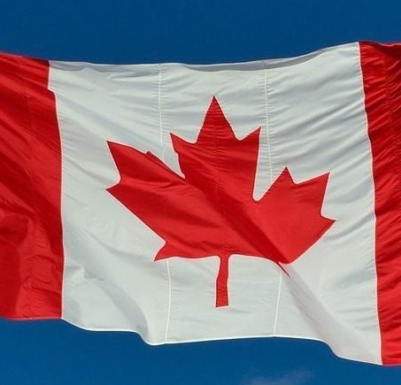 Canada Flag Waving on a pole